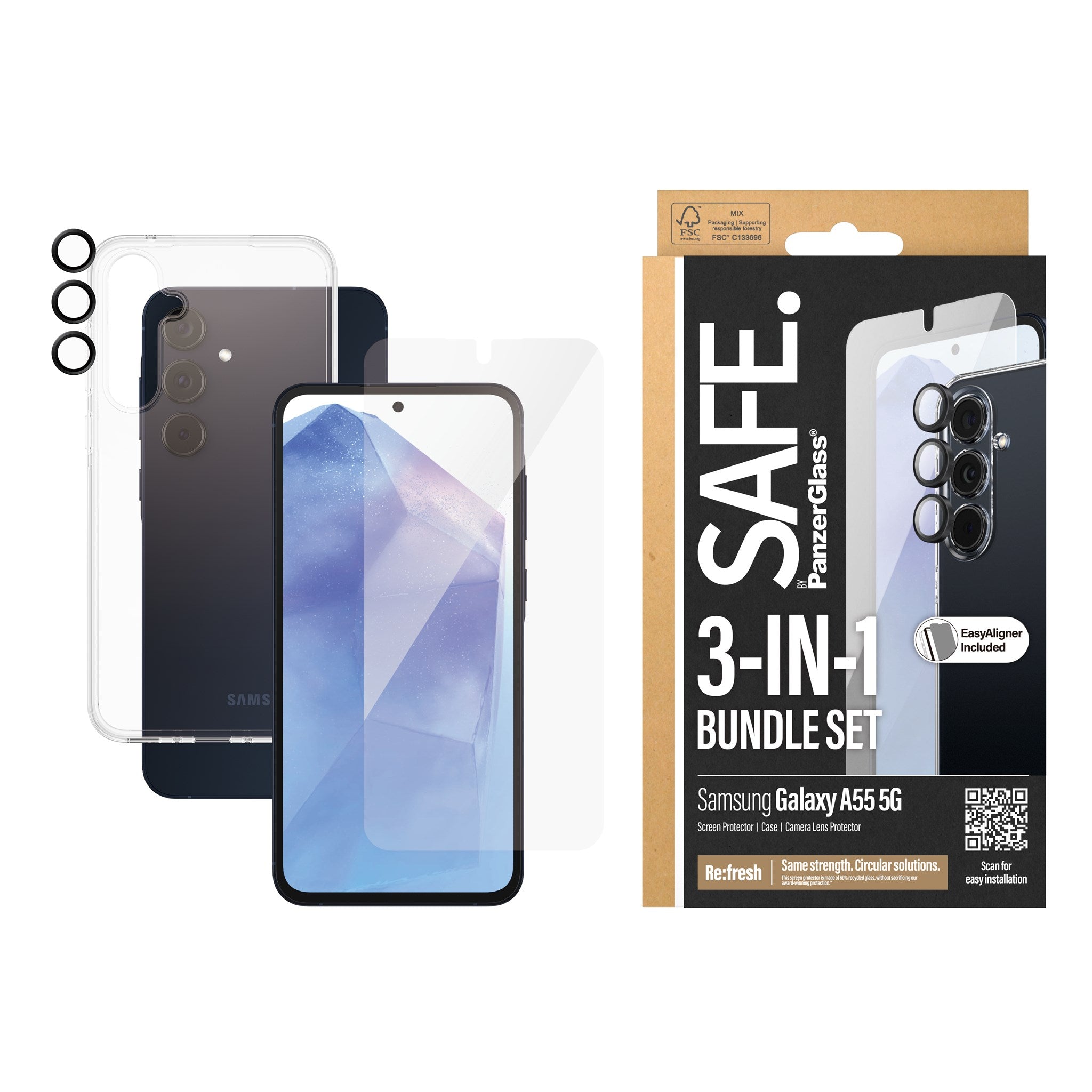 SAFE. by PanzerGlass® 3-in-1 Schutz Set Samsung Galaxy A55 5G